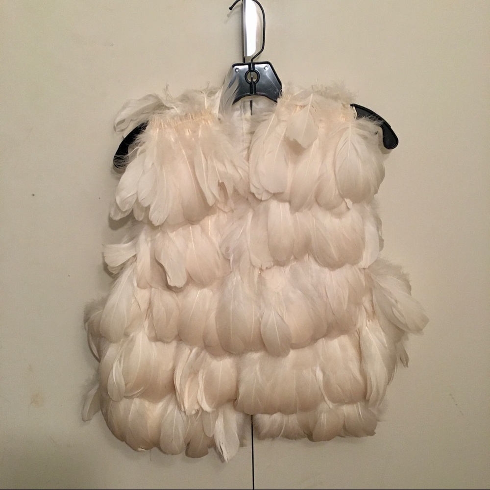 White feather vest